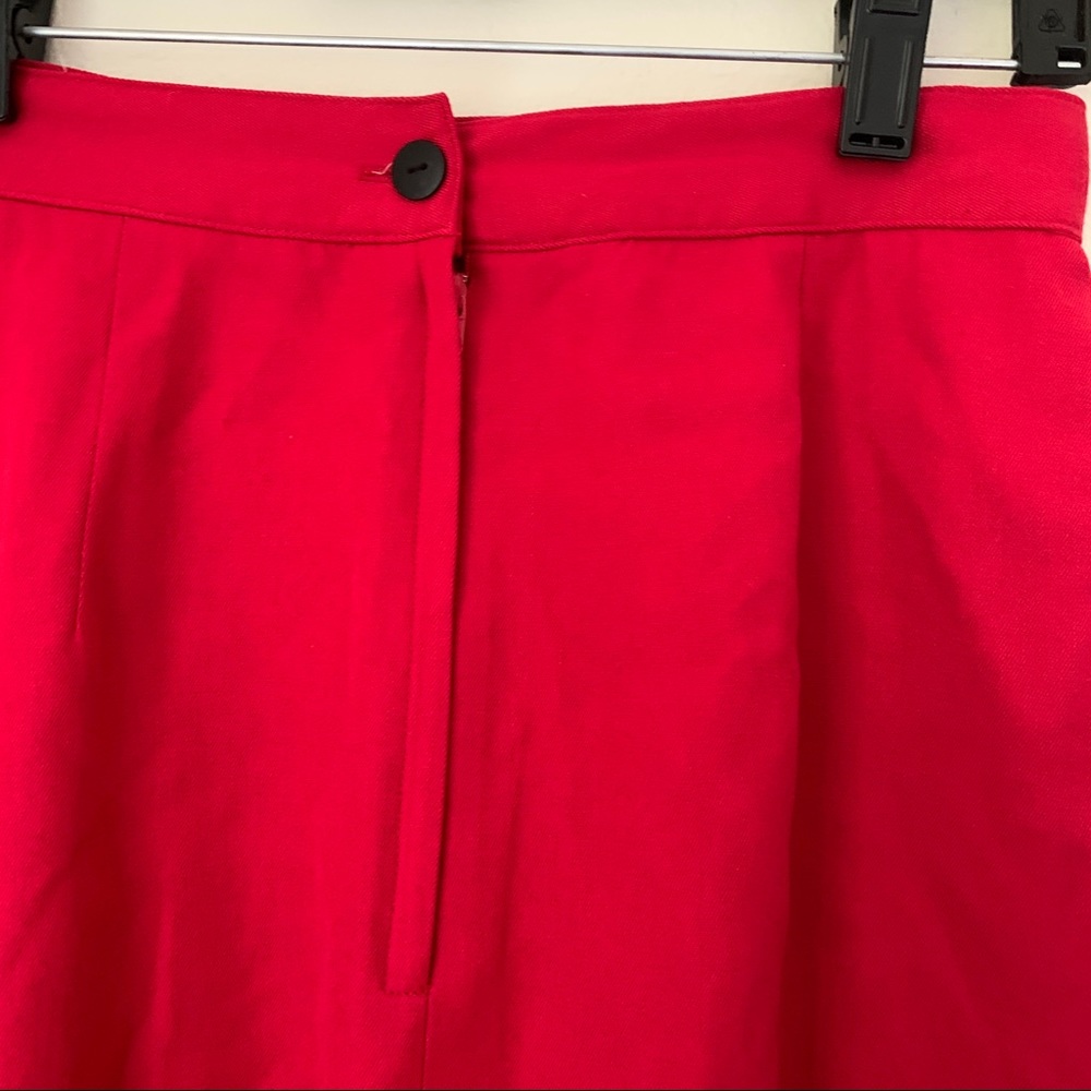 Mid length red wool pencil skirt - Picture 5 of 7